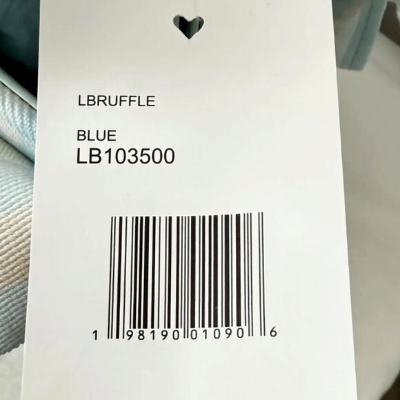 Betsey Johnson Luv Betsey Light Blue Gingham Ruffle Shoulder Bag Heart Sharm NWT - Picture 15 of 16